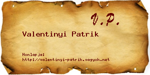 Valentinyi Patrik névjegykártya